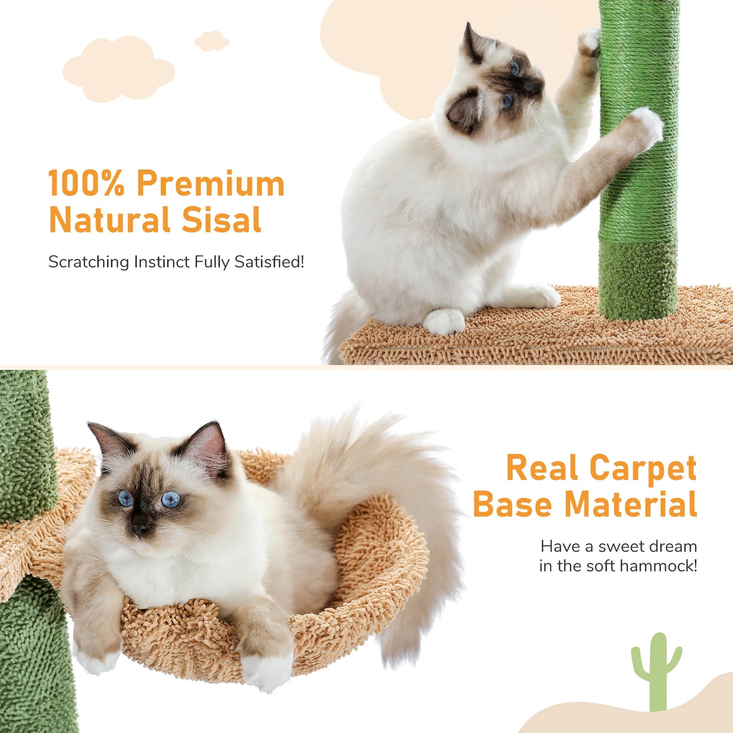 Adjustable Ceiling Cat Tower with Scratching Condo