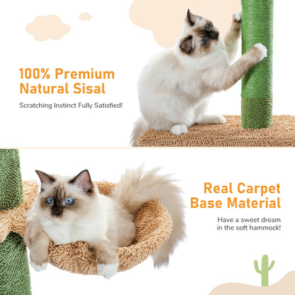 Adjustable Ceiling Cat Tower with Scratching Condo