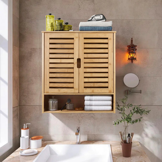 Wall Mounted Bamboo Bathroom Cabinet