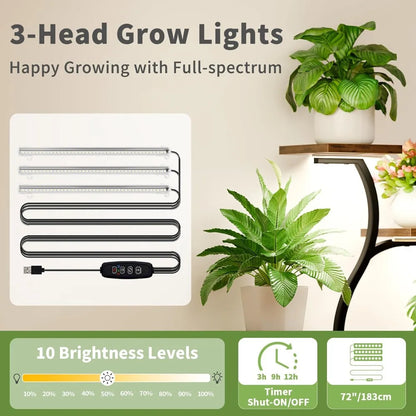 49" Tall Plant Shelf with Lights for Indoor Growing