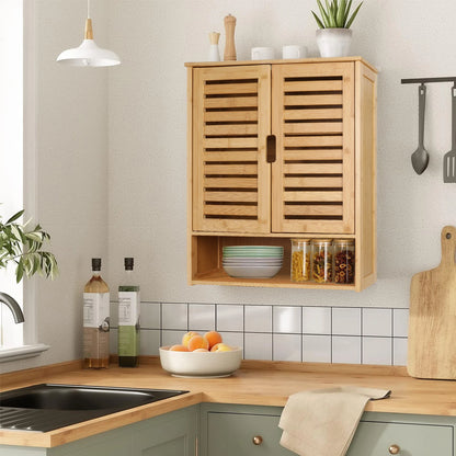 Wall Mounted Bamboo Bathroom Cabinet