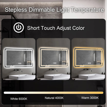 LED Bathroom Mirror with Backlit Lights