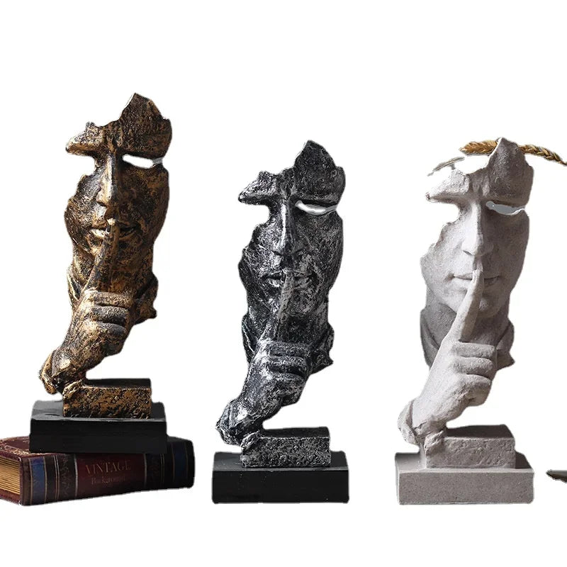 Bronze Silence Is Golden Statue