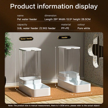 Pet Feeder with Automatic Water Dispenser