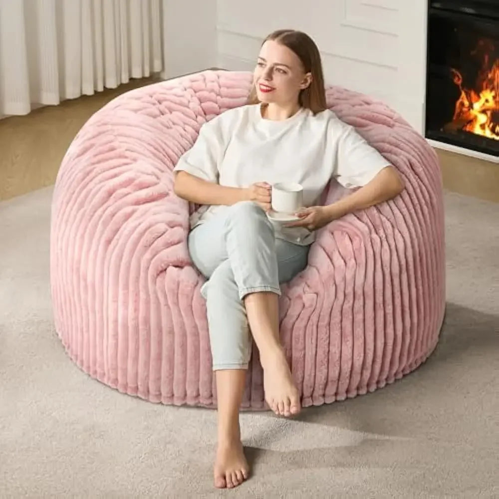 Large Stripe Plush Beanbag Chair