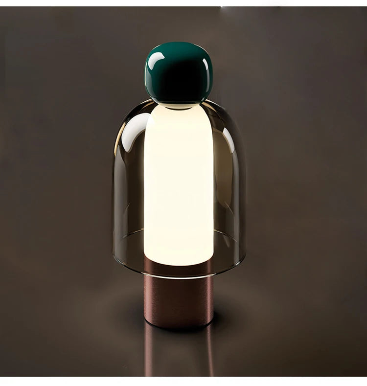 USB Rechargeable Glass LED Desk Lamp