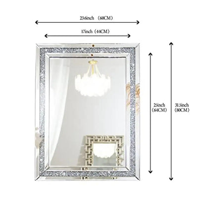 Luxury Crushed Diamond Beveled Wall Mirror