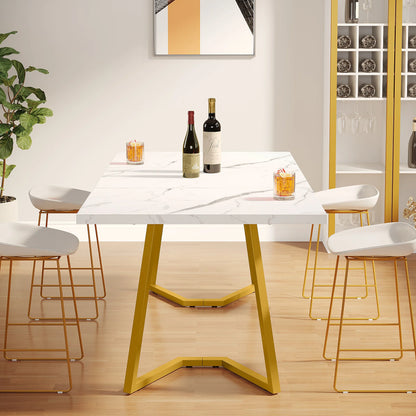 Modern Faux Marble Dining Table