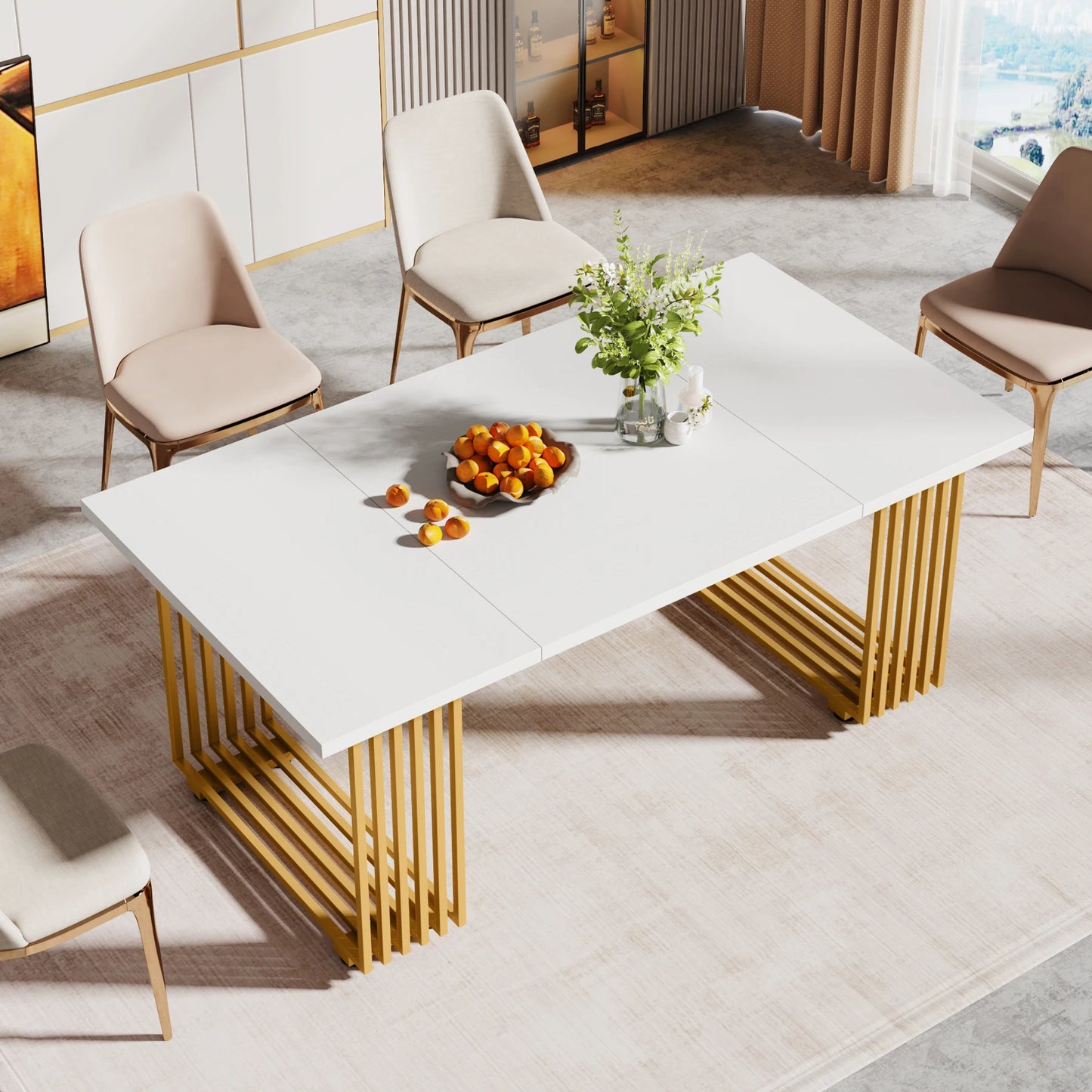 Modern Faux Marble Dining Table