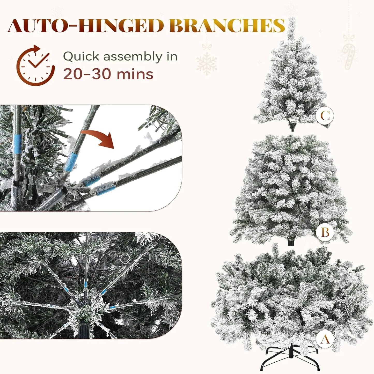6ft Snow Flocked Christmas Tree