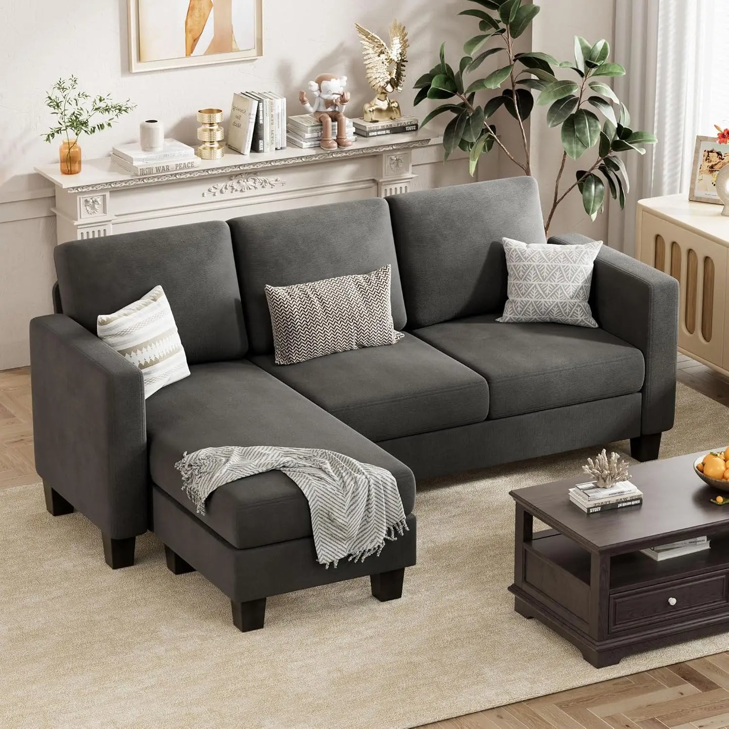 Modern 3 Seat L-Shaped Sofa