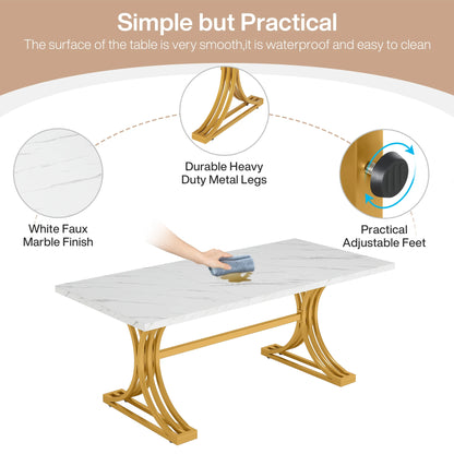 Modern Faux Marble Dining Table