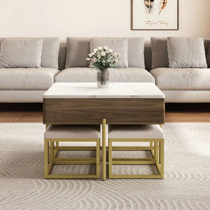 Modern Square LiftTop Coffee Table Set with Storage