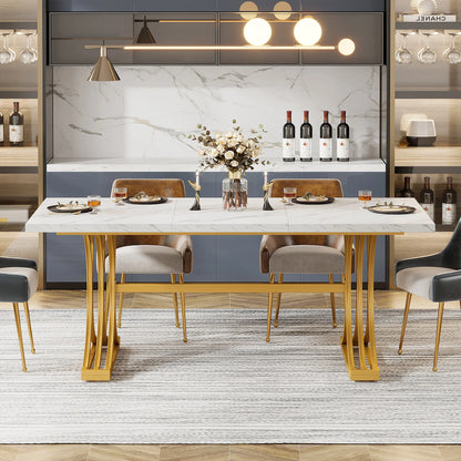 Modern Faux Marble Dining Table