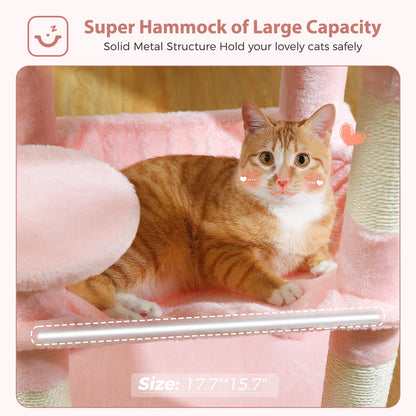 5-Level Cat Tower with Large Hammock Cat Condo