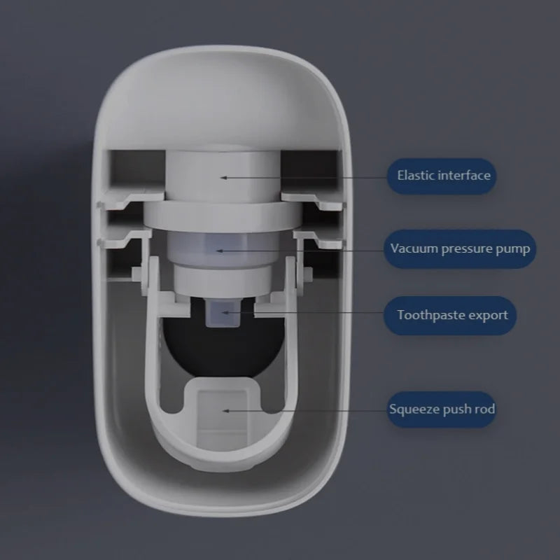 Automatic Wall-Mounted Toothpaste Dispenser & Toothbrush Holder