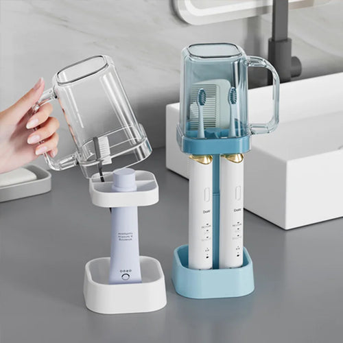 Bathroom Toothbrush Holder with Toothpaste Squeezer