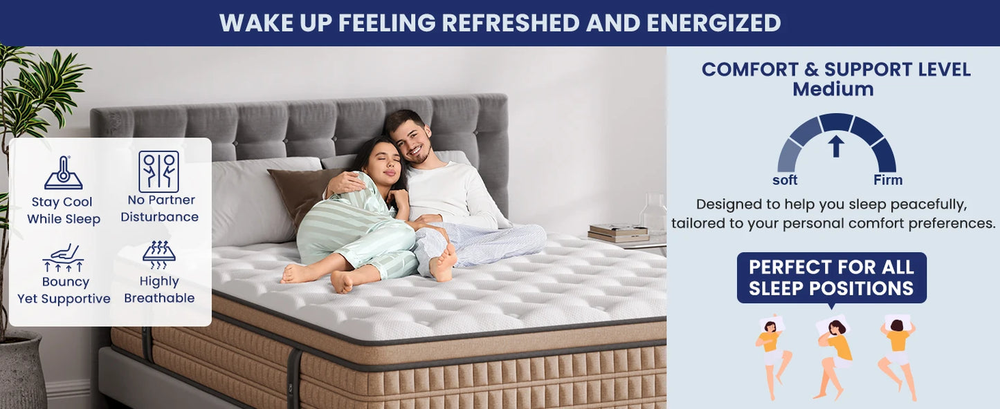12" Hybrid Gel Memory Foam Mattress