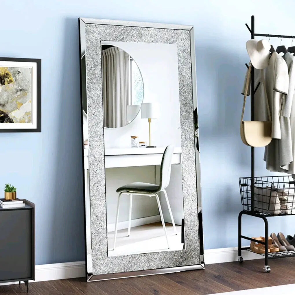 Sparkly Crystal Rhinestone Diamond Frameless Vanity Mirror