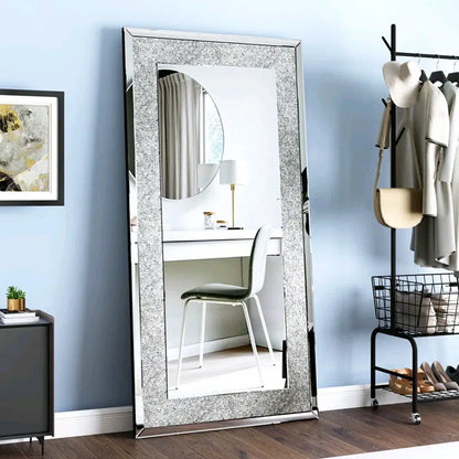 Sparkly Crystal Rhinestone Diamond Frameless Vanity Mirror