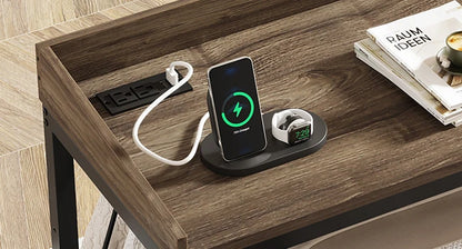 Height Adjustable Overbed Table with Wheels, Queen Size Over Bed Desk with Adjustable, Mobile Laptop Cart Computer Desk