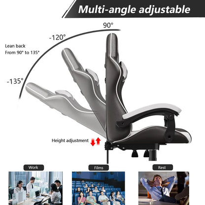 Gamer Chair with Lumbar Cushion & Headrest