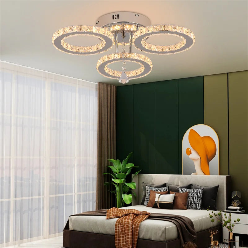 Crystal 5-Ring Chandelier