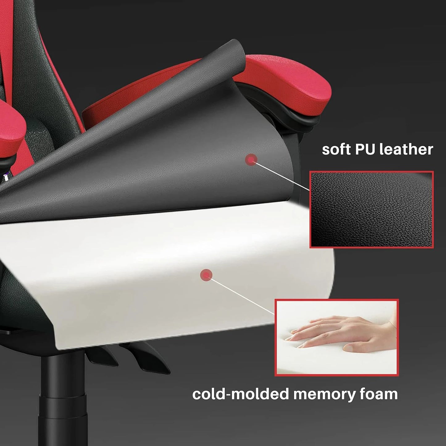 Gamer Chair with Lumbar Cushion & Headrest