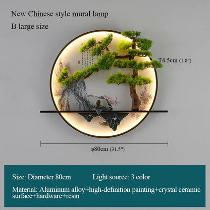Modern 3D Chinese Landscape LED Lamp