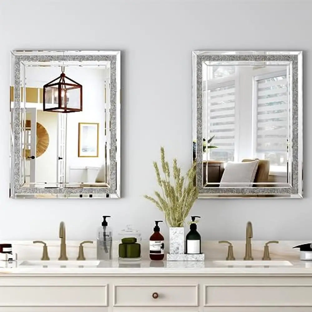 Luxury Crushed Diamond Beveled Wall Mirror