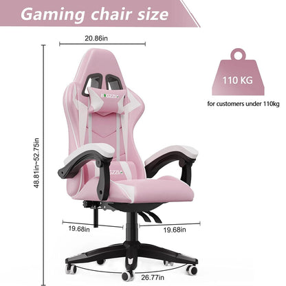 Gamer Chair with Lumbar Cushion & Headrest
