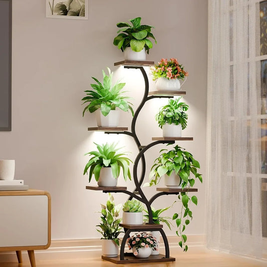 49" Tall Plant Shelf with Lights for Indoor Growing
