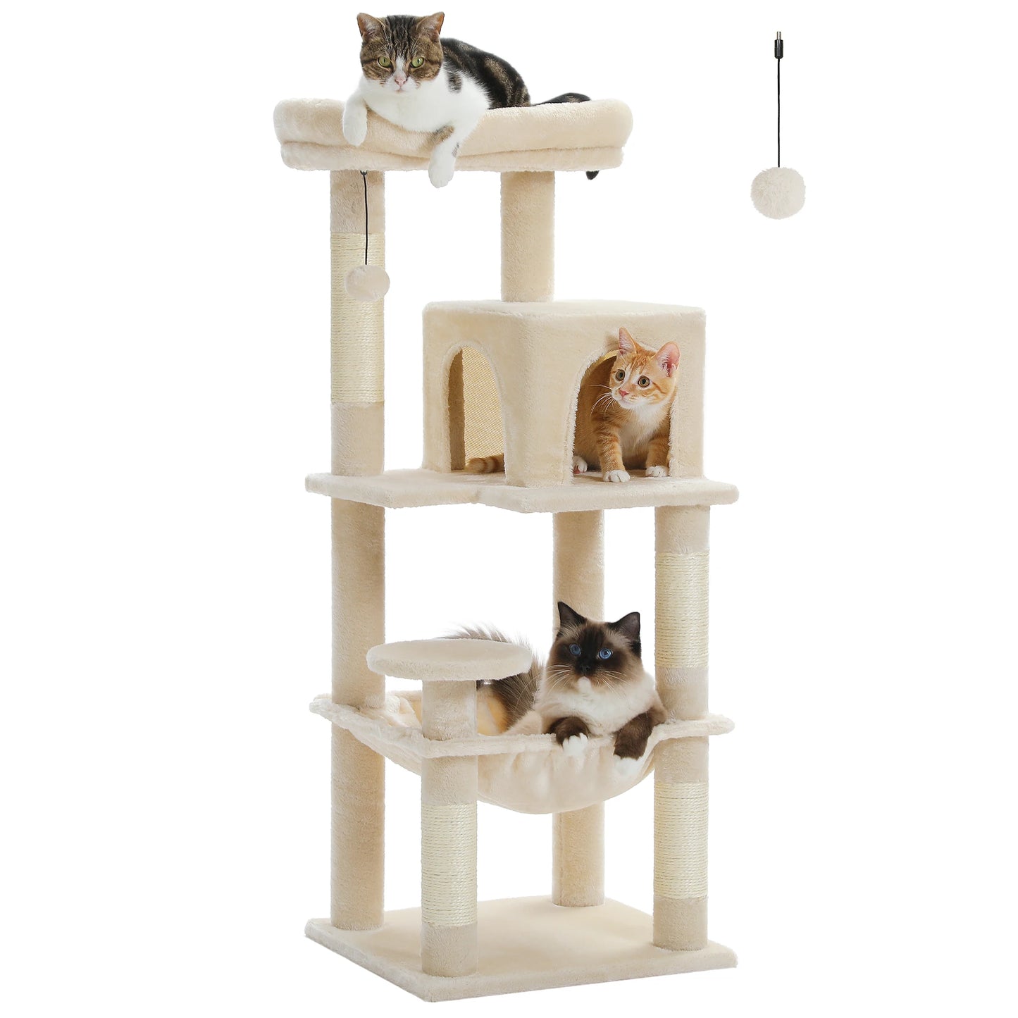 5-Level Cat Tower with Large Hammock Cat Condo