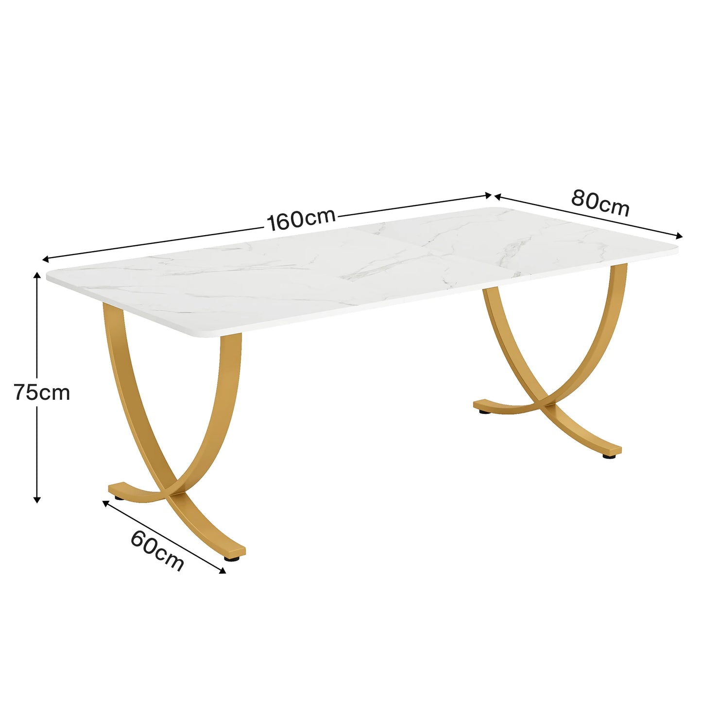 Modern Faux Marble Dining Table