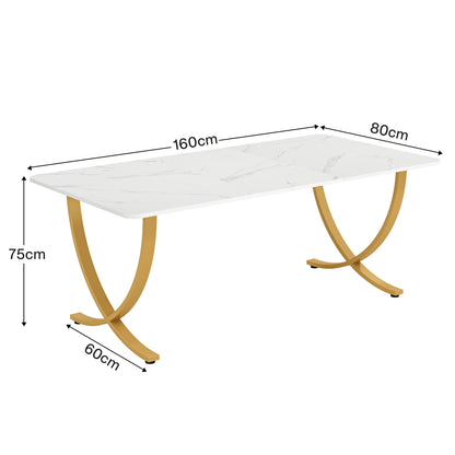 Modern Faux Marble Dining Table