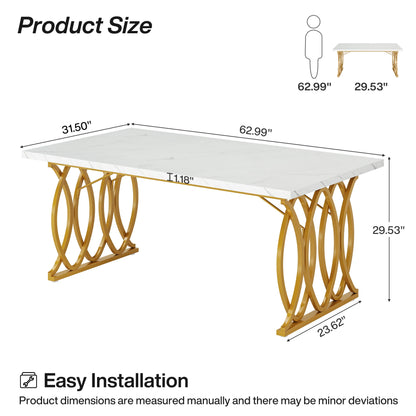 Modern Faux Marble Dining Table
