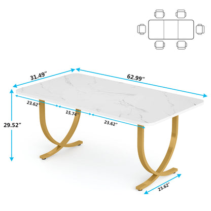Modern Faux Marble Dining Table