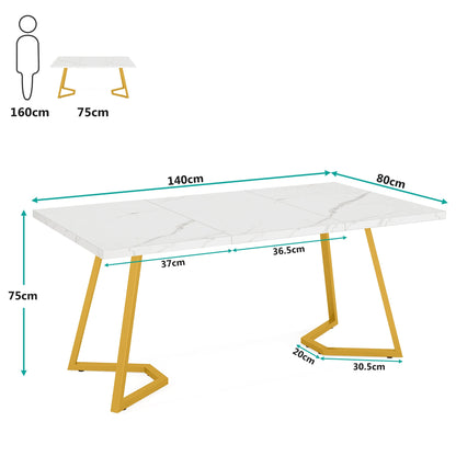 Modern Faux Marble Dining Table