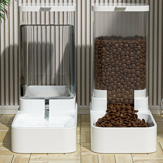 Pet Feeder with Automatic Water Dispenser