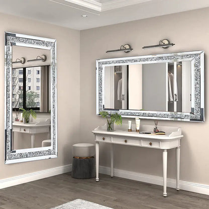 Sparkly Crystal Rhinestone Diamond Frameless Vanity Mirror