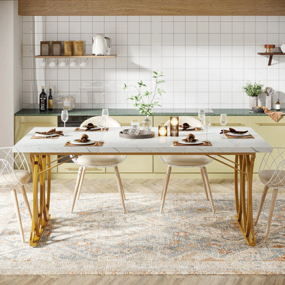 Modern Faux Marble Dining Table