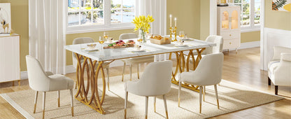 Modern Faux Marble Dining Table