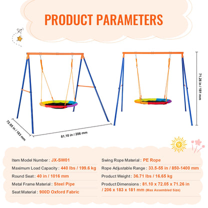 3 In 1 Outdoor Kids Swing Set