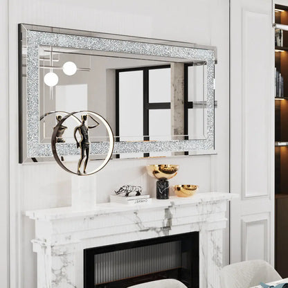 Sparkly Crystal Rhinestone Diamond Frameless Vanity Mirror
