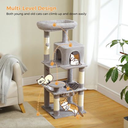 5-Level Cat Tower with Large Hammock Cat Condo
