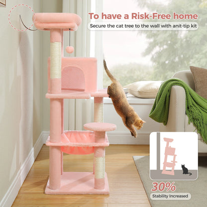 5-Level Cat Tower with Large Hammock Cat Condo