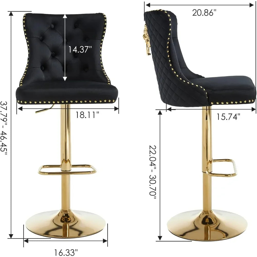 Luxury Gold Bar Stools Set of 4