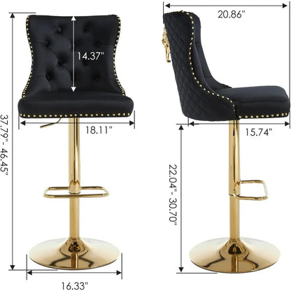 Luxury Gold Bar Stools Set of 4