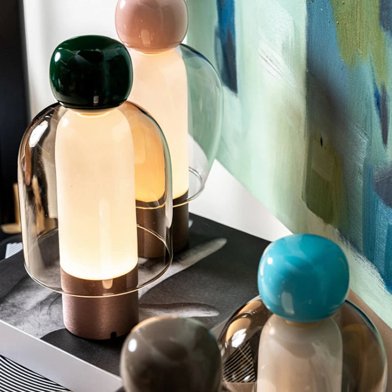 USB Rechargeable Glass LED Desk Lamp