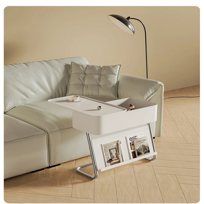 Z Shaped Side Table With Storage
